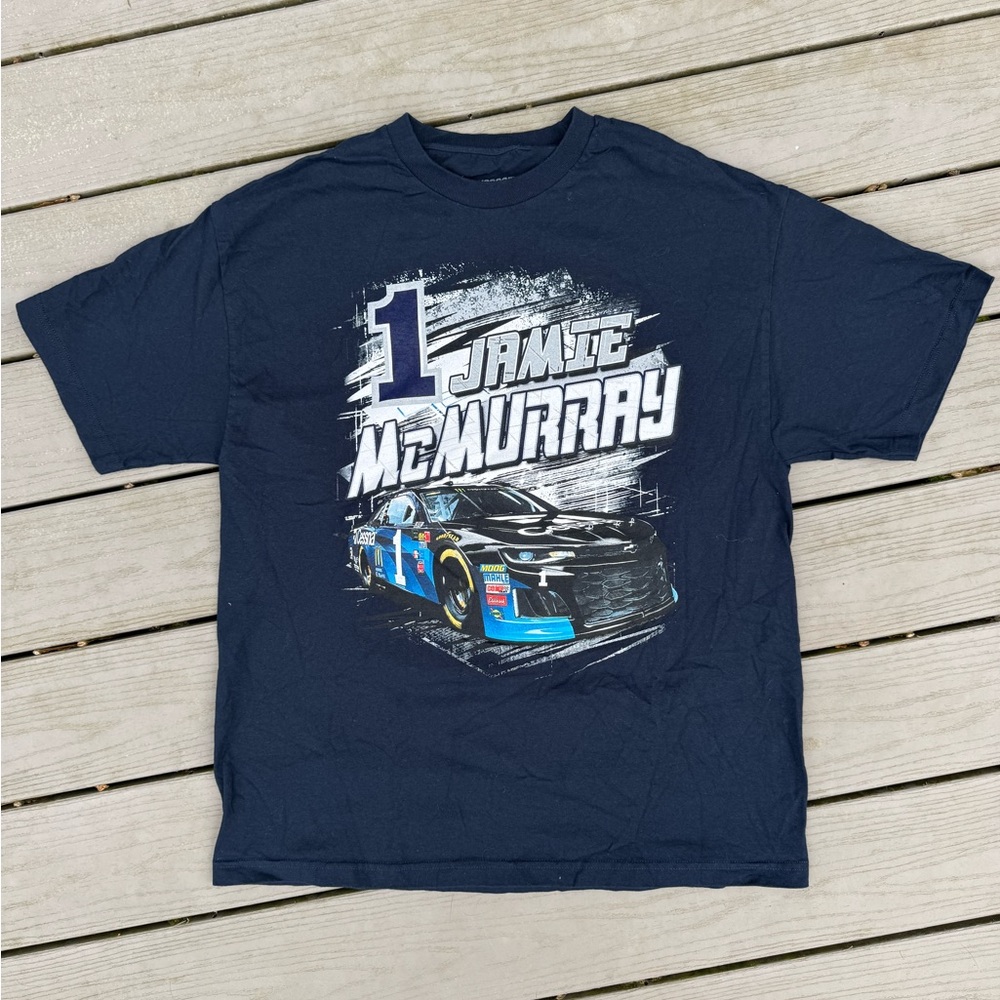 Jamie McMurray Nascar Charcoal Cotton T-Shirt